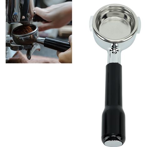Aibao E61 einlagiger 58-mm-Filter zur Zubereitung von doppelten Portionen Kaffee, Modell C2 ohne Boden, aus schwarzem Kunststoff. (1/5)