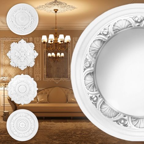 Grand Decor Stuckrosette aus PU, R125 bis R179 - Deckenrosette Stuck Wanddeko Wohnzimmer: R179 - Ø 32 cm (1/2)