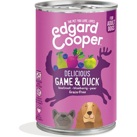 EDGARD & COOPER GAME & DUCK CIBO UMIDO GRAIN-FREE PER CANE DA 400 GR CON SELVAGGINA E ANATRA EDGAR COOPER 542503948533