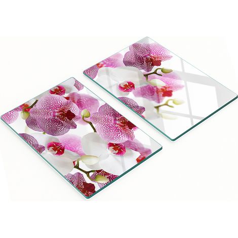 Taglieri decorativi in vetro per snack, orchidea, 2x40x52 cm (1/5)