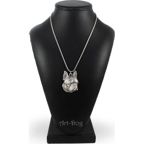 Boston Terrier, Boston Bull Terrier - collana con ciondolo a forma di cane su catena d'argento, gioiello unico di Art-Dog (1/5)