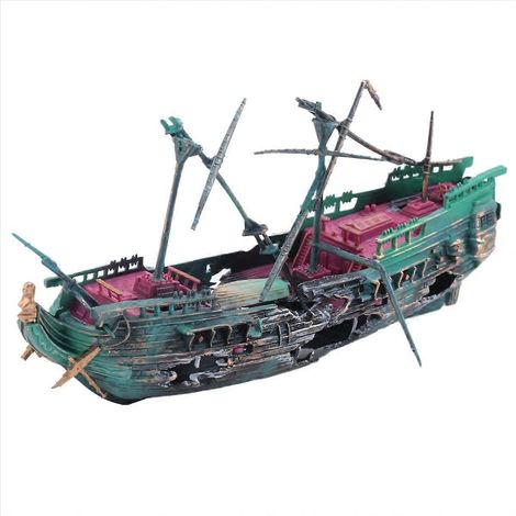 Ornements en résine en forme de bateau pour aquarium, accessoires de décoration (1/5)