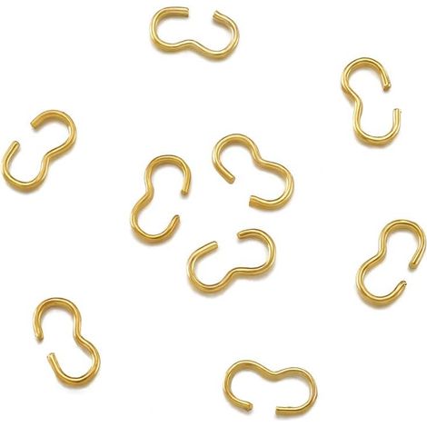 Lot de 100 fermoirs à maillons rapides en forme de 8 nœuds dorés pour fabrication de bijoux, bracelets, colliers, composants de chaîne, 8 x 4 x 2 mm (1/5)