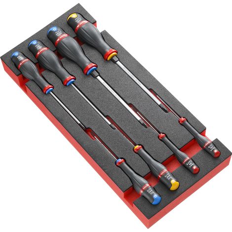 Facom – Jeu de tournevis Protwist Phillips Pozidriv 8 pièces – Pour vis à tête fraisée – Précision professionnelle – Coffret de rangement inclus