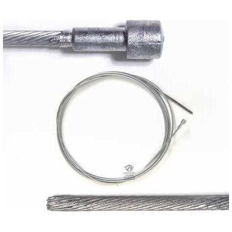 Câble souple, corde à piano. Diamètre 2,5 mm. Longueur 2,5 m. Tête 6,5 x 6,5 mm (1/3)