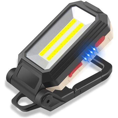 Lampe de travail COB, projecteur LED portable rechargeable par USB avec magnétique pour réparation automobile, pêche, camping, pêche et chantier de construction (1/4)