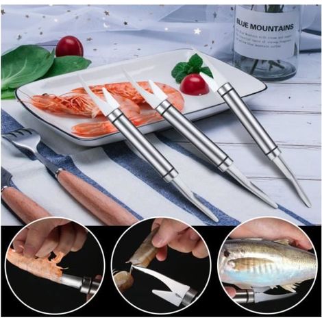 Lot de 2 pinces-ciseaux barbecue en acier inoxydable, 25,4 cm, noires, résistantes à la chaleur. (1/5)