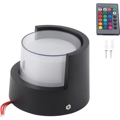 Applique murale ronde LED étanche 500 lm 5 W RGB avec télécommande pour galerie, couloir, allée, AC 85-265 V (1/5)