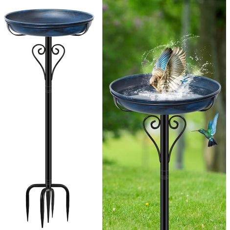 Bain d'oiseaux Abreuvoir Mangeoire Oiseaux,Bleu Vintage (1/5)