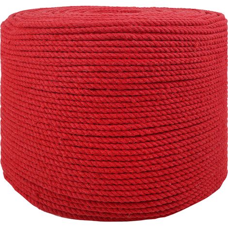 Corda di Cotone 25 m 6 Rosso 100% Cotone vidaXL