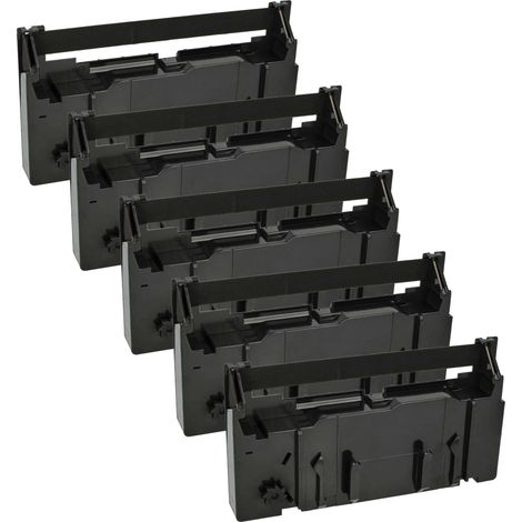 vhbw 5x Ribbon Cartridge compatible with Fujitsu General G 3220, General G 3200, General G 3210 Dot Matrix, Receipt Printer - Black Ink Ribbon