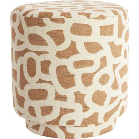 Pouffe en tissu terra crème Ø40x44 cm Light & Living (1/3)