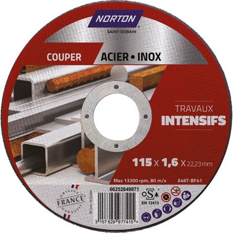 Schleifscheibe Flach, intensiver Metall-Schnitt, 115x1,6x22,2 mm – Norton
