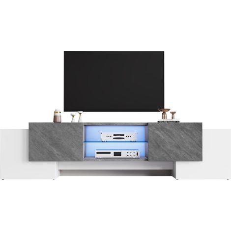 CHICFURN Mueble TV 180 x 40 x 46,5 cm MDF blanco y gris con LED Bluetooth (1/5)
