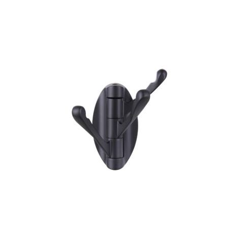 Gancho plegable negro mate para toallas, gancho giratorio de metal para albornoces, toallero de baño, perchero para el hogar y la autocaravana, soporte de pared - Crezuo (1/4)