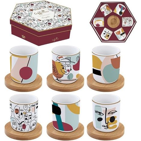 Geschenkset mit 6 Kaffeetassen à 11 cl – Modernismus – Coffee Mania – Easy Life