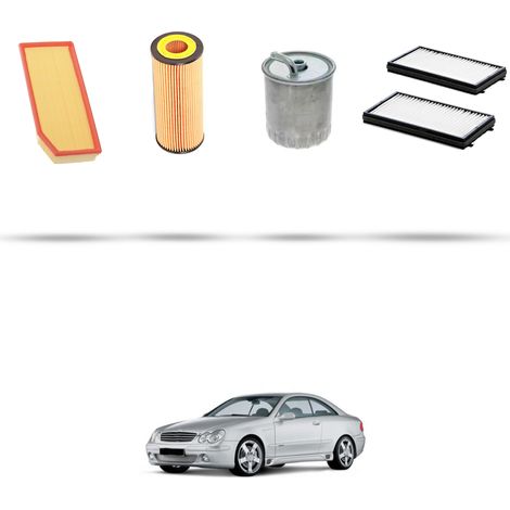 Kit tagliando 4 filtri compatibile con Mercedes Classe C (W203,C203,S203) C270 CDI 125kw dal 2000 al 2005 (1/5)