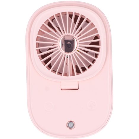 Ventilateur électrique pliable à 90° 2 en 1 avec humidificateur intégré, idéal pour la maison et le bureau (rose). (1/5)