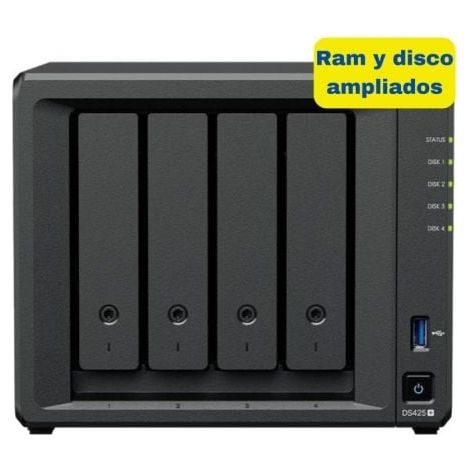 NAS Synology Diskstation DS425+/ 4 Bahías 3.5- 2.5/ 6GB DDR4/ 16TB/ Formato Torre