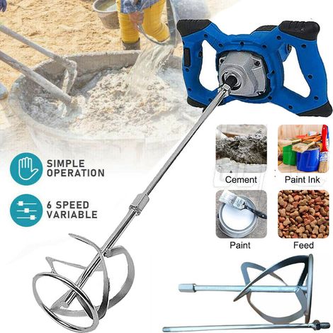 Electric Mixing Paddle Paint Plaster Cement Concrete Mortar Mixing Heavy Duty (1/5)