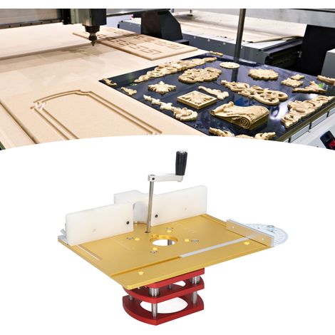 Machine à graver le bois C8 en alliage d'aluminium à panneau inversé avec plateau rainuré, ébarbage et chanfreinage (Or) (1/5)