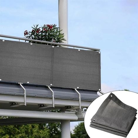 0,9 3 m HDPE Anti-UV Pare-Soleil Filet Confidentialité Sécurité Gris foncé Balcon Terrasse Filet Couverture de Jardin Filets d'enceinte, Clôture (1/3)