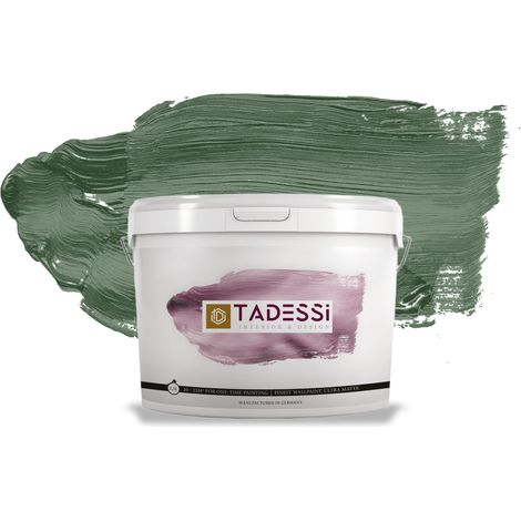 TADESSI Color Vista Wandfarbe Grün - Waldgrün - Sage Green - Matte Dispersionsfarbe - Innenfarbe für Wand und Decke