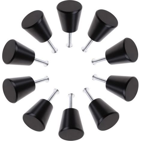(Schwarze) Türknöpfe – Camio – 10 Stück – Schwarz – 20 mm – Aluminiumlegierung (1/4)