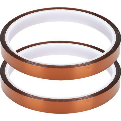 Lot de 2 rouleaux de ruban adhésif haute température de 33 m, film polyimide jaune-brun, accessoire de 10 mm (1/5)