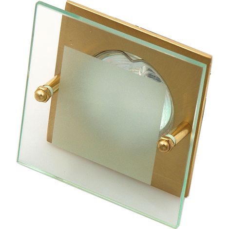 Spot encastré carré doré verre MR16 50W IP20 Candellux