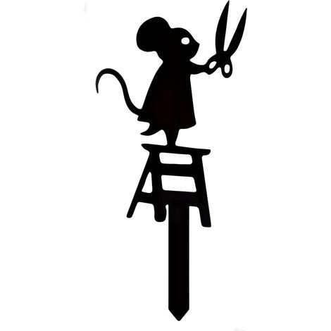 Statue de Jardin en métal en Forme de Souris - Décoration de Silhouette - Simulation de Souris - Décoration d'intérieur Rustique - for Patio, Cour, clôture - Ornement-3pc (1/5)