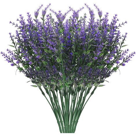 Bouquet de fleurs de lavande artificielle, décoration de fleurs artificielles violettes en plastique 8pcs, pour jardin, bricolage de mariage, bureau, décoration d'intérieur (1/5)