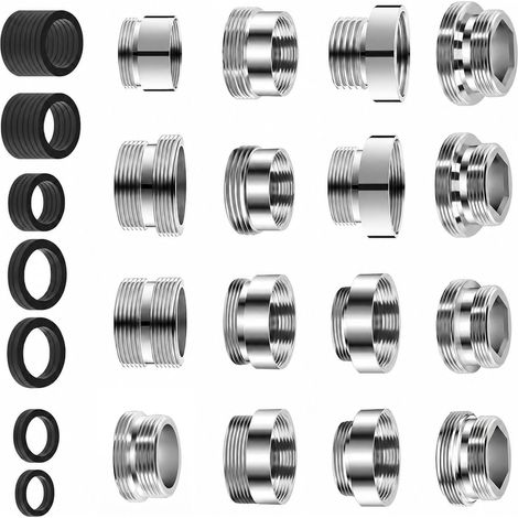 16 Pièces Adaptateur de Robinet avec Filetage Adaptateur Robinet Cuisine pour Tuyau D'arrosage Adaptateur Robinet pour Lavabos Économiseur Purificateur, Cuivre (1/5)