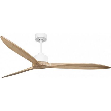 Modulo Latino Slim - Super destratificateur et ventilateur DC 166 cm blanc pales bois clair idéal 30 à 60 m² (1/5)