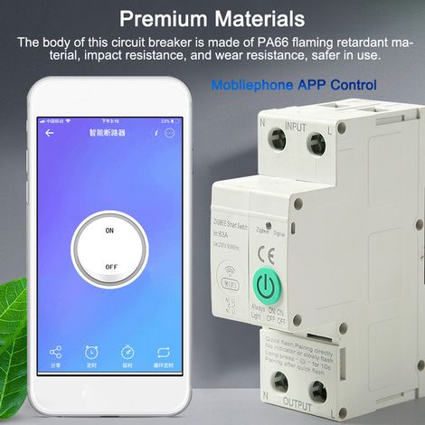 Disjoncteur intelligent Zigbee : application mobile sans fil pour contrôler à distance les équipements domotiques avec fonction vocale. (1/5)