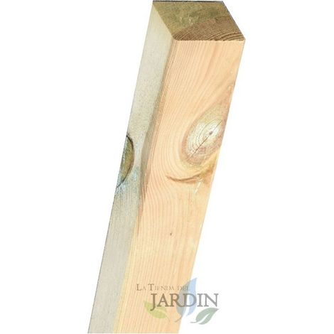 Suinga – Poteau pour clôture en bois 9 x 9 cm – Hauteur 100 cm – 100% bois issu de forêts gérées – Pour terrains accidentés (1/2)
