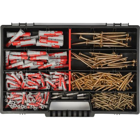 Lot de 280 chevilles avec vis et embouts Torx, XXL, coffret de rangement, tailles 5 x 25, 6 x 30, 8 x 40, 10 x 50 mm (1/5)