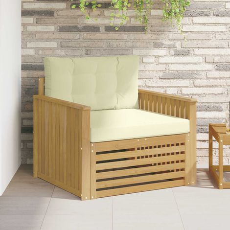 vidaXL Sofá de exterior Poliéster Blanco (1/5)