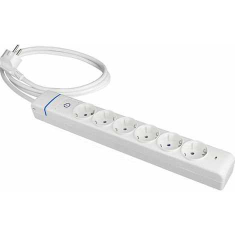 Solera Elegante Steckdosenleiste 6 Steckdosen weiß 3680W