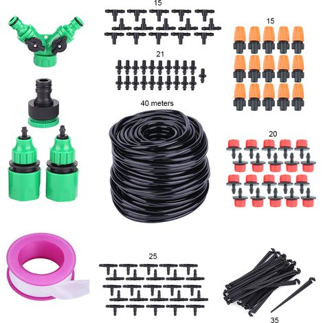 Kit irrigation goutte à goutte 40M tuyau micro-aspersion pour jardin serre plantes, arrosage automatique avec connecteurs (1/5)