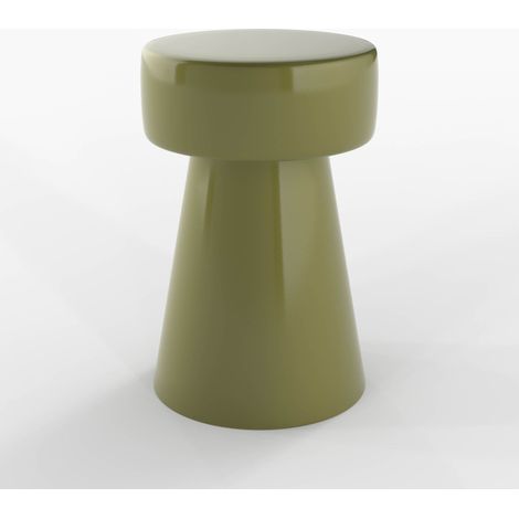 Mesa auxiliar redonda de metal verde - Athéna
