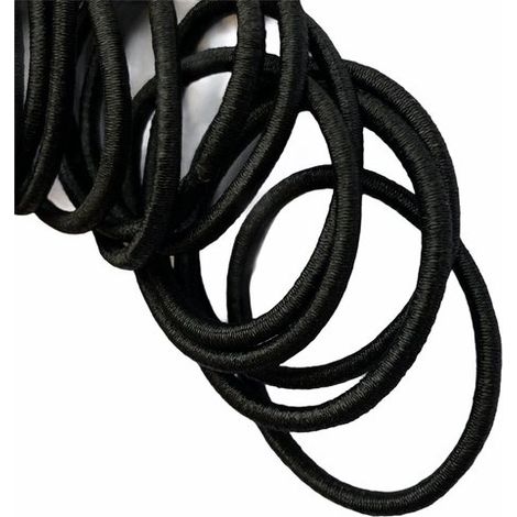 Mini élastiques à cheveux noirs - Ø 2,5 cm / 2 mm d'épaisseur - 25 pièces - Accessoires cheveux