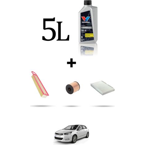 Kit tagliando 3 FILTRI e 5L OLIO compatibile con Citroen C4 II 1.6 Vti 88kw dal 2010 (1/5)