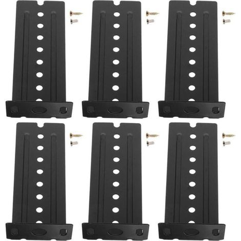 Supports coulissants pour clavier (6 pièces), noirs, rallonge de rail réglable, support antibruit robuste, compatibles avec les tiroirs et les meubles, visserie de montage incluse (1/4)