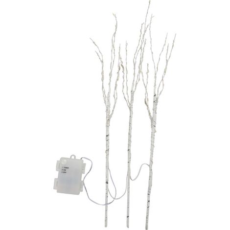 SWANEW Ramo luci 3 pezzi con 70 LEDs illuminati Catena luminosa di Natale Rami Deco Timer Bianco 50cm (1/5)