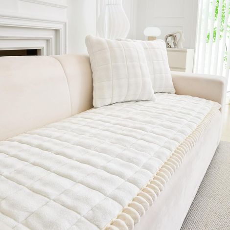 1 Housse de canapé, Tissu polaire de lait, Antidérapante, Épaisseur 2 cm, Lavable en machine, Pour salon voiture extérieur