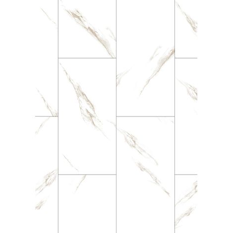 Panneaux vinyles blancs Mexen River 610 x 305 mm LVT Dryback 2,5 mm, sous-couche PVC, 4 V-fuge, Jazz White - F1450-0610-305-255 (1/2)
