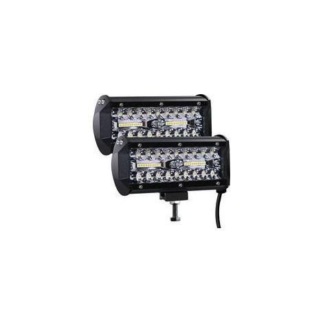 Phare de Travail LED 12V 300W 7'' - Projecteur LED Étanche IP67, Puissant Éclairage Spot et Flood pour Voiture, Camion, Tracteur, SUV, Bateau (Lot de 2) (1/4)