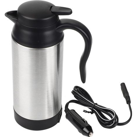 Thé de café de bouilloire électrique de voiture d'acier inoxydable de 750ML pour la tasse de chauffage d'eau de Thermos 12V