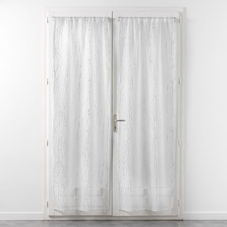 Paire de Voilages Passe-Tringle "Filiane" 70x240cm Blanc (1/3)